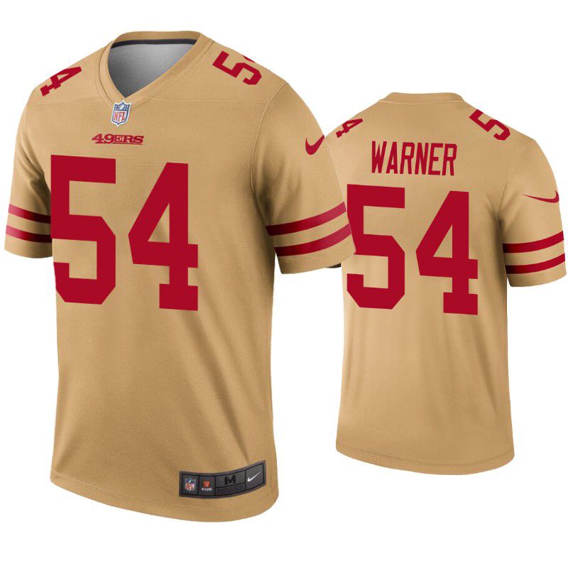 Men San Francisco 49ers 54 Fred Warner Nike Gold Inverted Legend NFL Jersey
